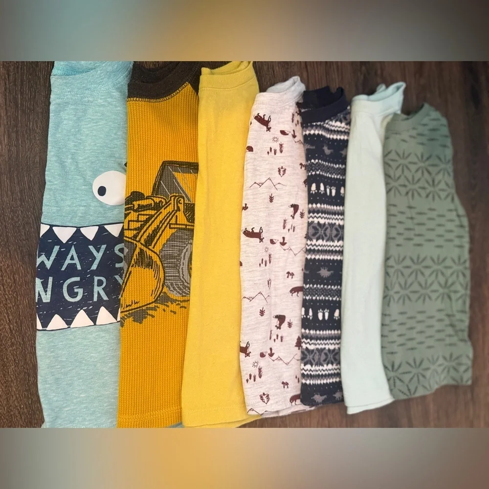 Kids Long Sleeve Tees Set of 7- Assorted Colors